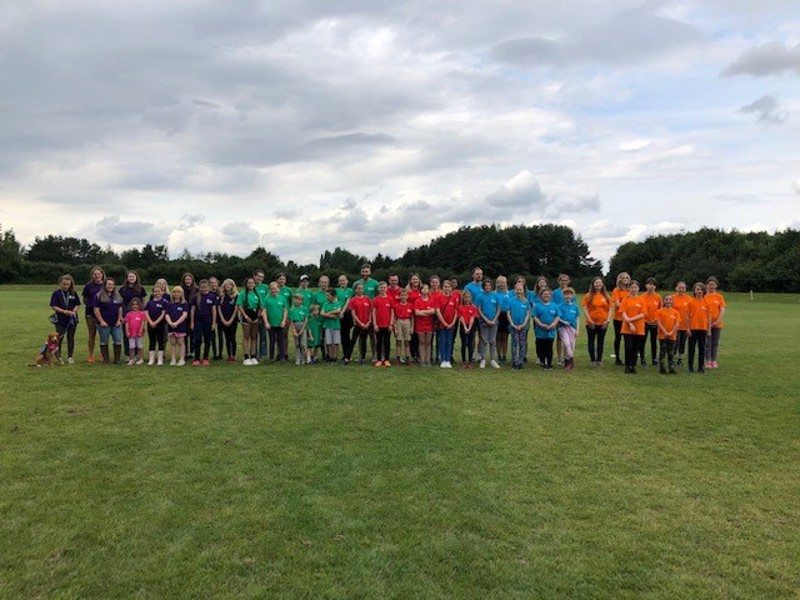 Large group photo of YKC members at Summer camp