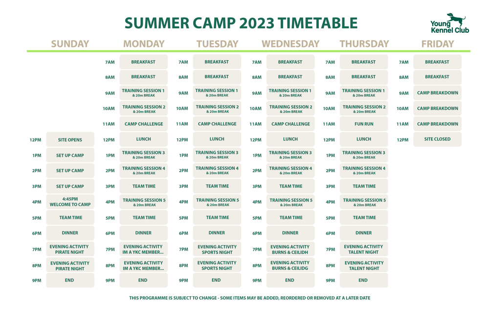 timetable infographic